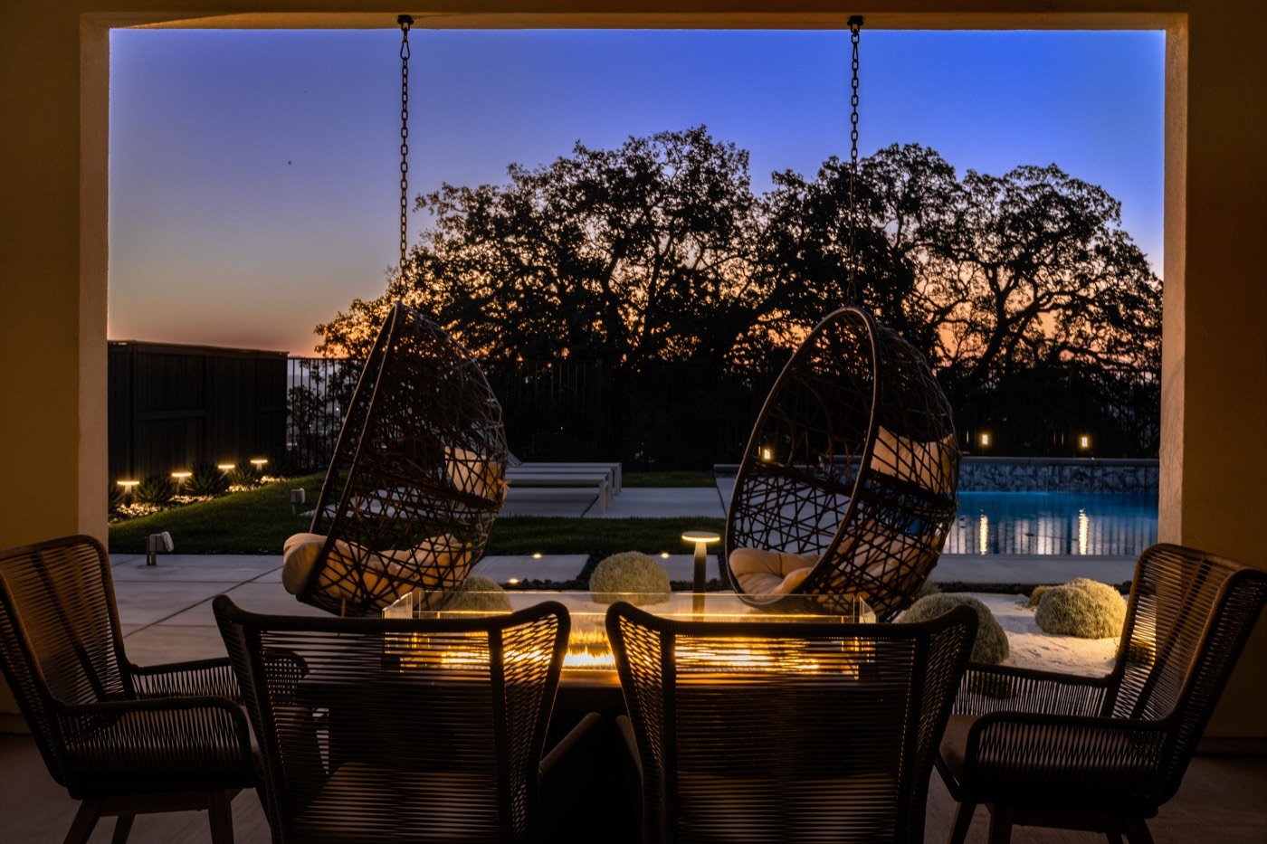 Outdoor living at twilight